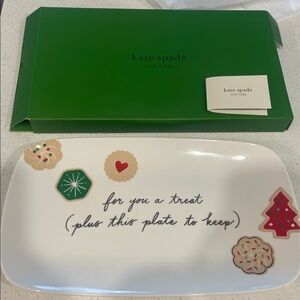 Kate Spade Lenox White Plate with Festive Cookie Designs